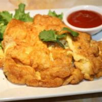 Fried Scrambled Eggs · Scrambled egg with ground pork or chicken or shrimp or vegetable or tofu.
