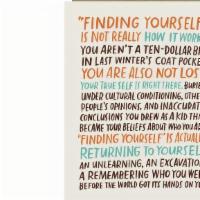 Finding Yourself Card · The front of this card is printed with 