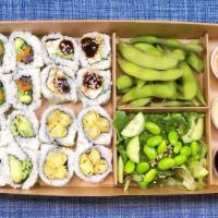 Vegan Candy · Veggie Roll (4). Tofu Avocado Roll (4). Avo Q Roll (4). Imo Tempura Roll (4). Pick 1 Side an...