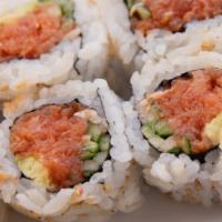 Spicy Tuna Roll · 8 pieces spicy tuna, avocado, cucumber, and sesame seeds.