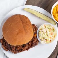 Bbq Pulled Pork Sandwich · Slow roasted, spice-rubbed and sautéed with our sweet bbq sauce. Served on a grilled old fas...