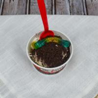 Dirt Sundae · Vanilla ice cream with Oreo® crumbs and a gummy worm!