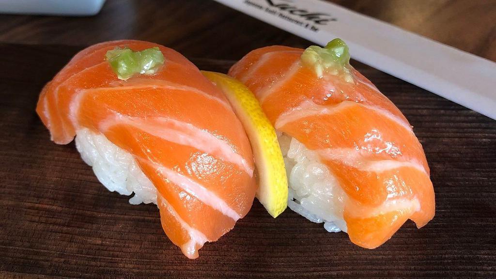 Salmon Nigiri · Sake