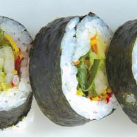 Vegetable Roll · In - spring mix, avocado, gobo cucumber.