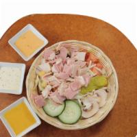 Chef Salad (Ham+Turkey) · Dressing Choices: Blue Cheese, Italian, 1000 Island & Ranch.