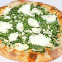 Spinach Pizza · White pizza. Fresh spinach, garlic, ricotta, Alfredo sauce.