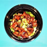 Teriyaki Chicken Rice Bowl · Chicken thigh marinated in our house special sweet teriyaki-flavored sauce and
fresh romaine.