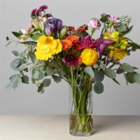 Cheer Mini Glass Arrangement · This mini glass arrangement has just enough flowers to bring a whole lot of joy! It may be o...