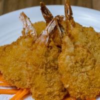 Panko Butterfly Shrimp · Battered shrimp with panko breadcrumbs served with plum sauce.