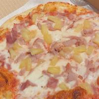 Hawaiian Pizza · Ham and pineapple with mozzarella cheese.