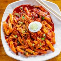 Ddukbokki · Spicy rice cakes with fishcakes and vegetables.
(Does not include white rice or Korean tradi...