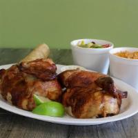 Whole Chicken (2 Sides) · All natural-hormone free chicken marinated with garlic, citrus & spices served with garlic p...