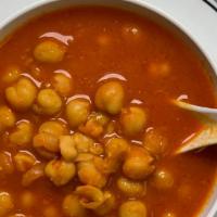 Vegan Garbanzo Bean Soup · Hearty and spicy soup made with Garbanzo beans or chick peas with a variety of Indian spices.