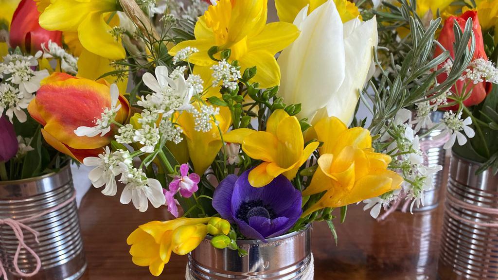 Jar Of Spring Flowers  · First Spring Flowers ! 

A jar of sunshine to brighten someone’s day. These flowers are grown locally on our family property with all natural environmentally friendly practices. Be the first to get our flowers as the season kicks off. 

Limited availability.