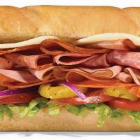 Supreme Meats Footlong Regular Sub · There’s good reason we named it Supreme: NEW Italian-style capicola, thin-sliced Black Fores...