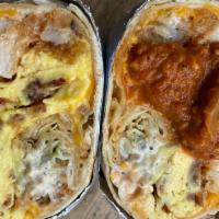 Birdies Breakfast Burrito With Eggs, Chicken, And Bacon (Available Until 2Pm) · Scrambled egg with fried chicken tender, applewood smoked bacon, avocado, caramelized onion,...