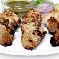 Murgh Malai Kebab (Malai Chicken Kebab) · Boneless Chicken breast marinated in chef's special blend of spices for several hours and co...