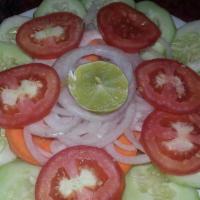 Punjabi Green Salad · Cucumbers, Onions, tomatoes & green chilies