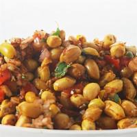 Peanut Masala · Roasted Peanuts mixed with onions, green chilies, spices and lemon