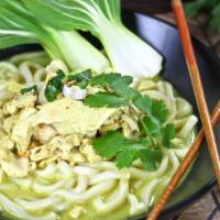 Ka-Ree-Soup · Seasonal veggies and udon noodles in a mild curry broth. Choose between Fresh Tofu in a vega...