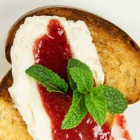 Berry Jam Toast · House-made seasonal berry jam, ricotta cheese