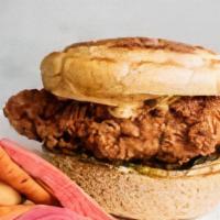 Fried Chicken Sandwich 10 Am - 3:30 Pm · Spicy aioli, pickles, paleo bun.
10 am - 3:30 pm