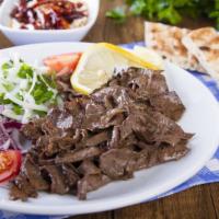 Beef Shawarma Plate · Marinated and flame broiled USDA choice Beef grilled to perfection. Served with customer's c...