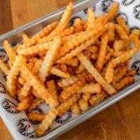 Crinkle Cut Fries · with our house made seasoning