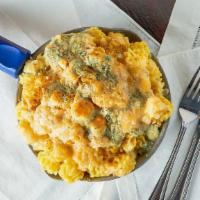 Jalapeño Mac & Cheese · Signature dish, vegetarian, most popular. A blend of melted cheeses and fresh jalapeño, topp...