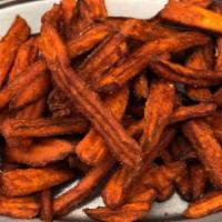 Sweet Potato Fries · Vegetarian. Lightly fried and salted, served with marshmallow cream dipping sauce.