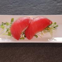Maguro Sushi · Two pieces. Tuna.