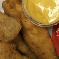 Crispy Chicken Strips · 4  Chicken Strips served with dipping sauce
