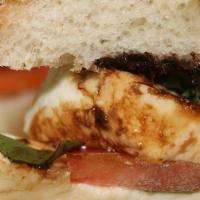 Caprese Sandwich · Fresh Mozzarella, basil, tomato & balsamic reduction