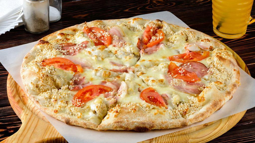 White Pizza · Olive oil, garlic, ricotta, parmesan & mozzarella cheese.