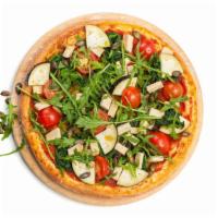 Popeye Pizza · Olive oil, spinach, garlic, ricotta & mozzarella cheese.