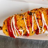 Sushi · Korean corndog coated with seaweeds and other sushi ingredients, deep fried and served with ...