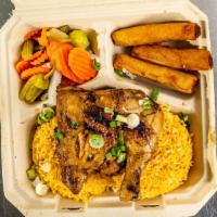 Chicken Chow Rice · A choice of chicken BBQ (2 pieces) and chicken inasal with lumpia.