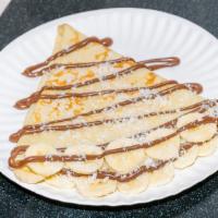 Coco Nutella Crepe · Nutella, banana, coconut.