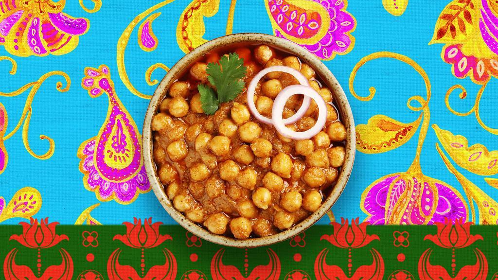 Chana Masala · Chickpeas cooked with herbs and spices.