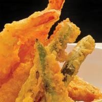 Shrimp & Vegetable Tempura (12 Pcs) · Shrimp (2pcs) and assorted vegetable (10pcs) tempura.