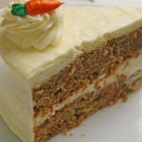 Cj'S Carrot Cake · Locally made, double-layered, loaded with chopped Carrots, Walnuts, Cinnamon, and a sweet & ...