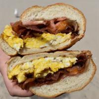Large Egg, Cheese, Bacon · Swiss Cheese, Bacon and Eggs