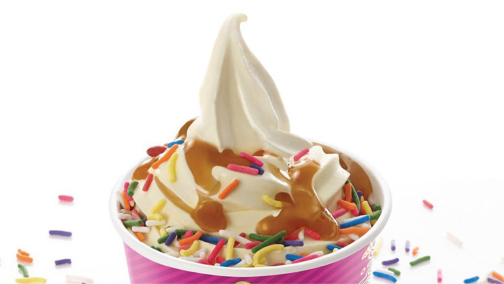 Vanilla Froyo · Vanilla Snow frozen yogurt. Nonfat. Gluten free. Contains milk. Contains live & active cultures.