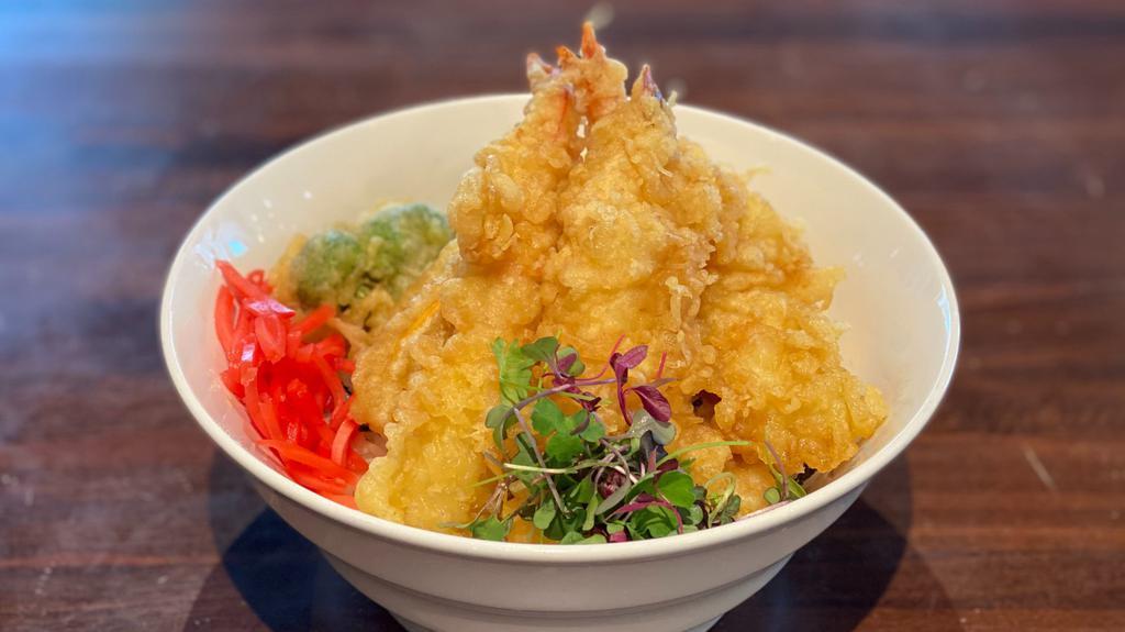 Ten Don Lunch · Lightly fried shrimp and assorted vegetables served over a bed of rice.