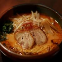 Spicy Miso Ramen · Japanese ramen served with chashu pork in special spicy miso flavored pork broth. Need hot w...