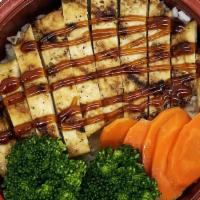 Grilled Chicken Breast Bowl · Homemade Marinated Grilled Chicken Breast with Teriyaki Sauce, Steamed Rice Topped with Stea...