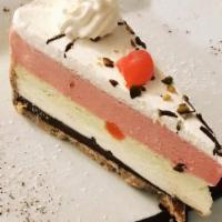 Spumoni · Layer of pistachio, strawberry and chocolate Italian ice cream plus special whipped cream wi...