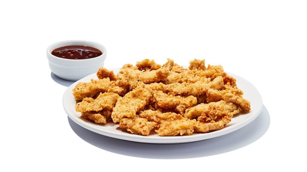 Chicken Breast Strips · Boneless chicken breaded and tossed with your choice of sauce and dressing. 540-920 cal