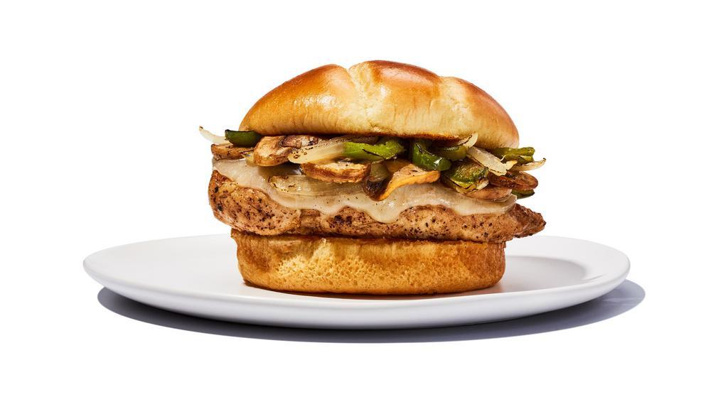Grilled Chicken Sandwich · Grilled chicken with lettuce and tomato served on a toasted brioche bun. 680 cal.