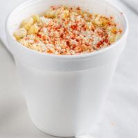 Esquite Grande / Large Esquite · Corn cooked  served in a glass with mayonnaise, cheese and spicy.